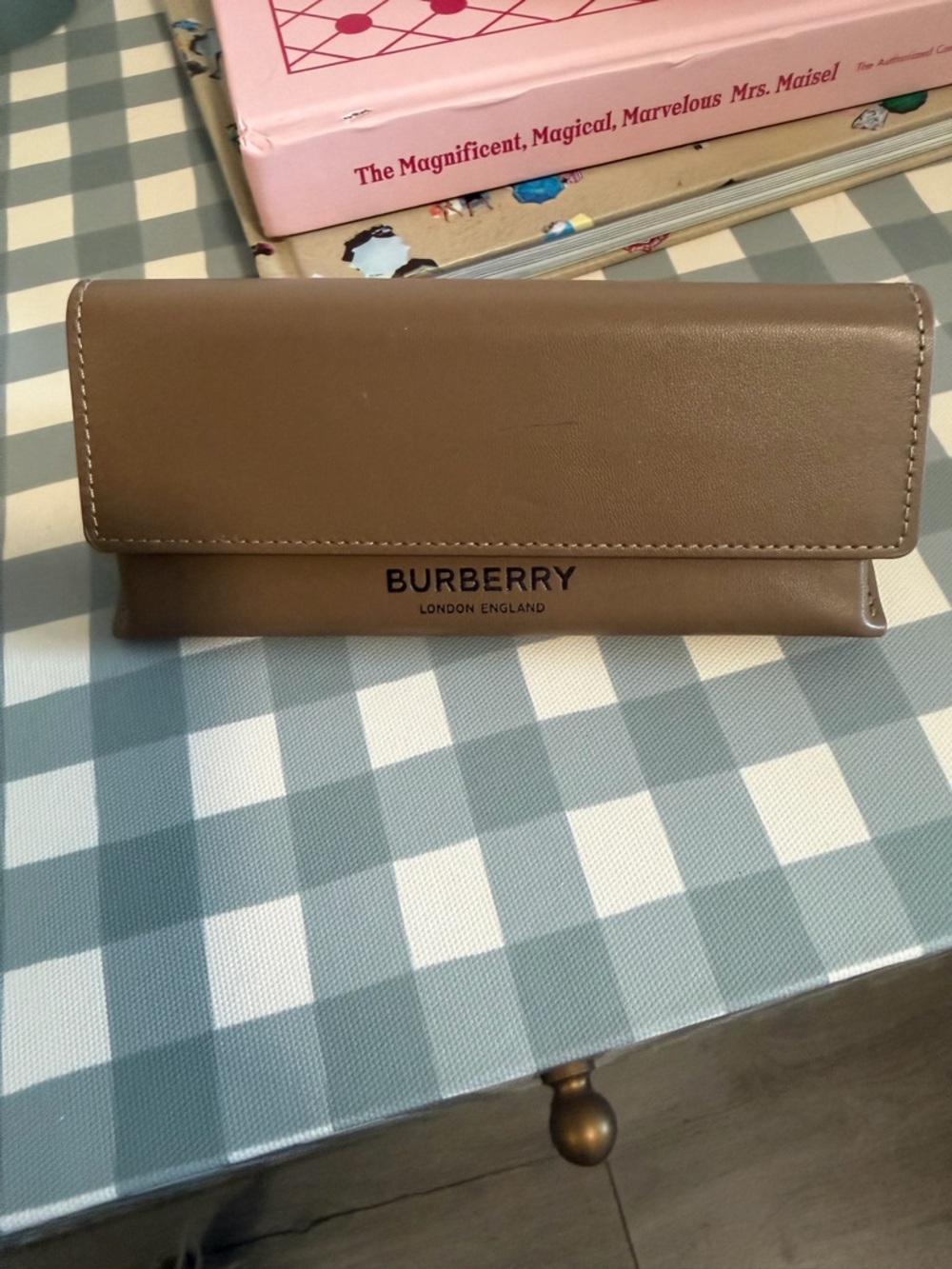 Burberry Tan Leather Eyeglass Case